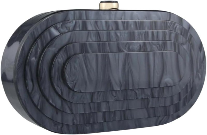 GSYPS Acrylic Evening Clutch Bag for Women Shell Shape Shoulder Crossbody Bag Glitter Marble Purse Handbag - Image 1